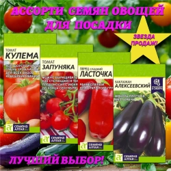 Ассорти семян овощей: томат, перец, баклажан. Семена Алтая