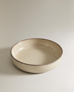 Zara Home тарелка глубокая из каменной керамики, цвет бежевый, 20 см