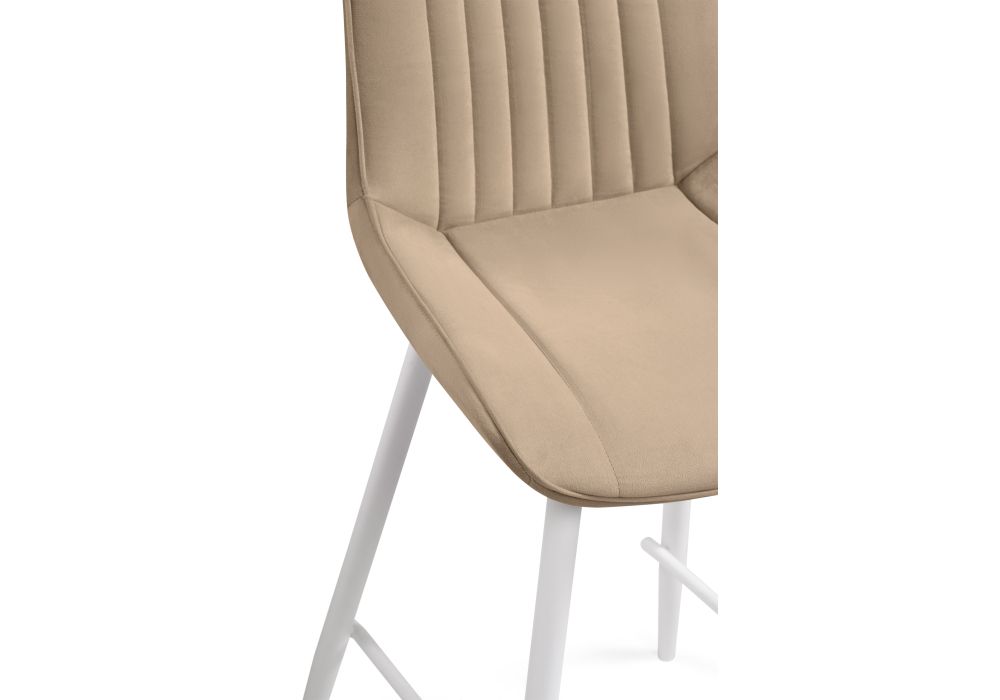 Полубарный стул Седа велюр бежевый / белый