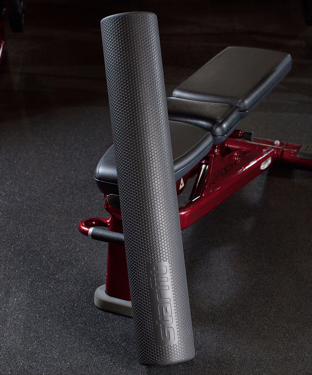 Ролик массажный FA-520, EVA, средняя жесткость, 90х15 cм, черный