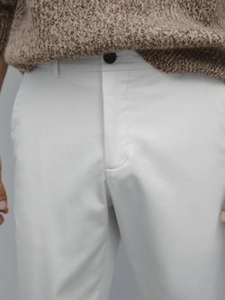 Massimo Dutti Брюки текстурированные Slim Fit, песочный