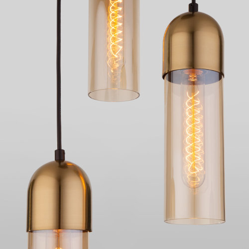 Подвесной светильник со стеклянными плафонами 50180/3 янтарный