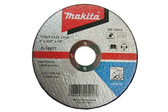 Круг отрезной по металлу для ушм "MAKITA" 125х2.5х22 мм (D-18677)