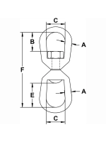 Вертлюг такелажный петля-петля 7/8" (4000кг)