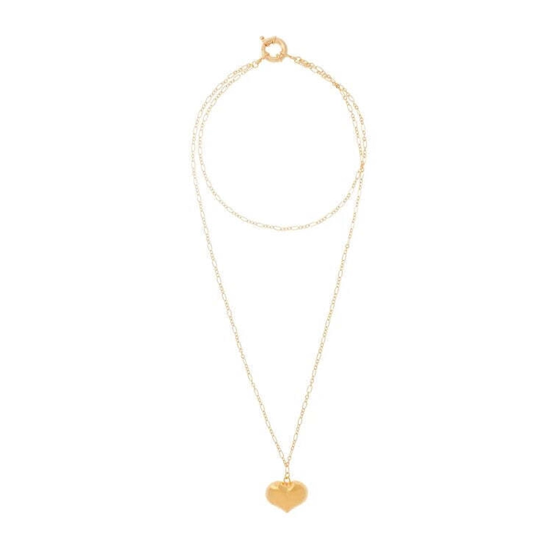 Колье Золотая Большая Цепь с Сердцем