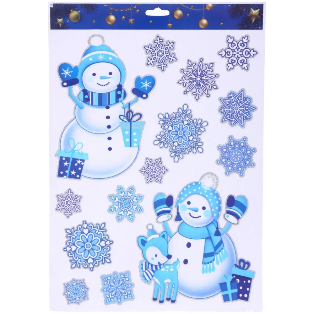 Наклейка на стекло «Волшебная зима» 41*19 см, микс