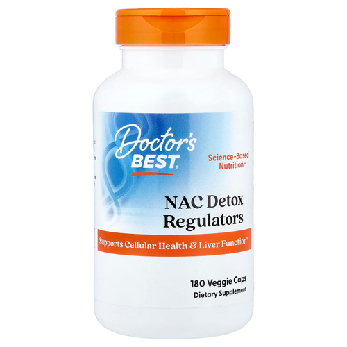 Doctor's Best, NAC для регуляции процесса детоксикации, 180 вегетарианских капсул