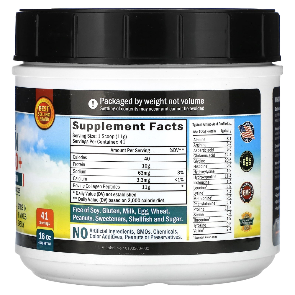 BioSchwartz, пептиды коллагена Bio+, без добавок, 454 г (16 унций)