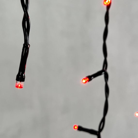 Светодиодная бахрома 3,1*0,5 м., 150 красных LED ламп, черный провод ПВХ, LTC (PIL150-11-2R)