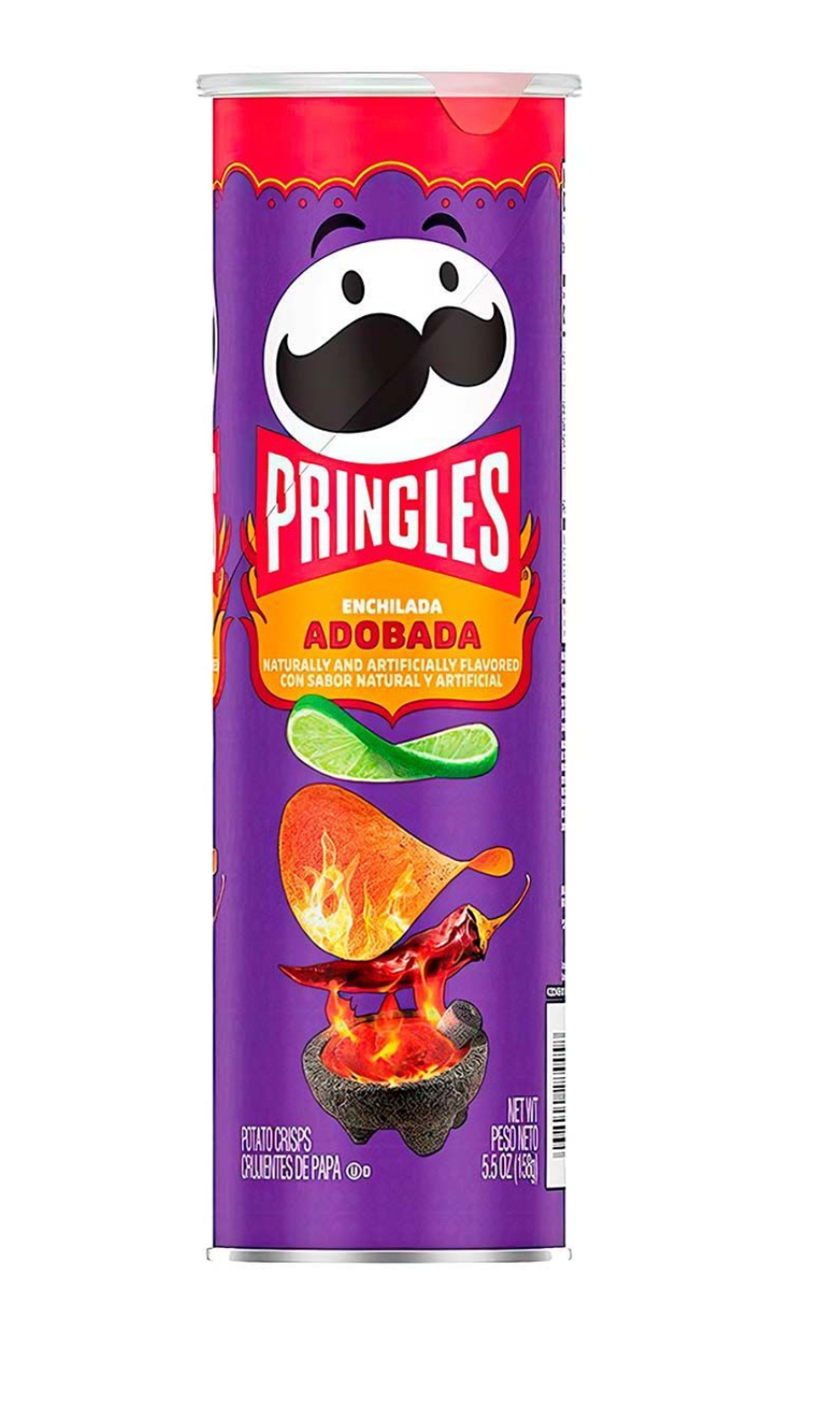 Картофельные чипсы Pringles Adobada со вкусом острого перца и лайма (США),