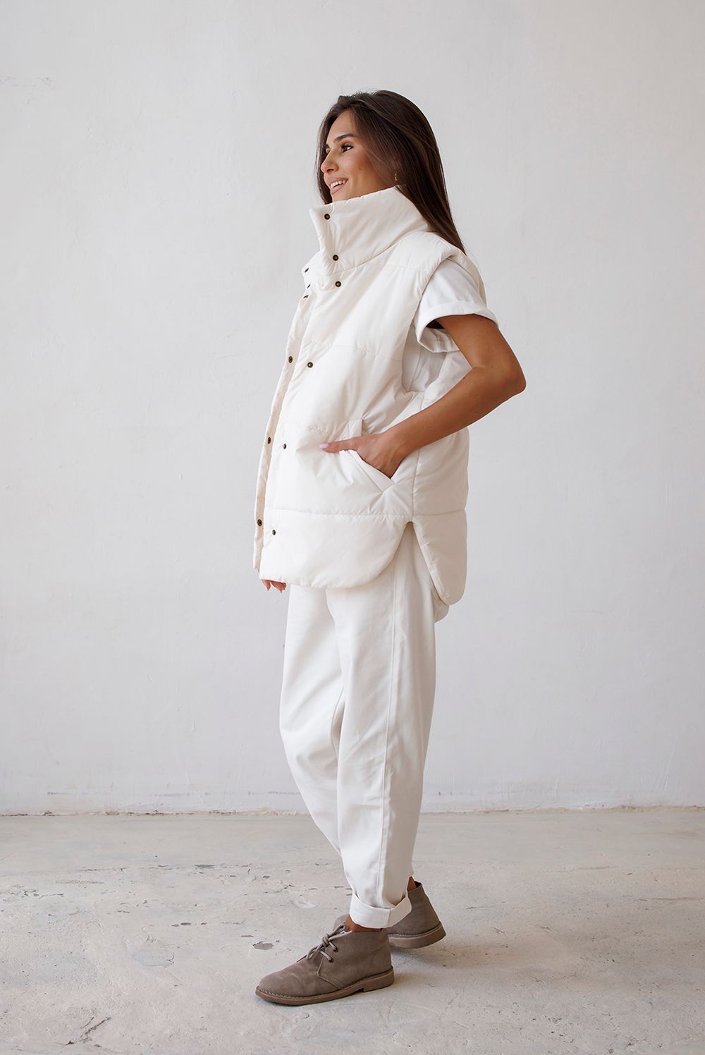 Жилет ko-ko-ko женский утеплённый айвори