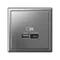 Розетка USB ArtGallery тип A+C 45Вт QC PD высокоскор. ЗУ механизм сталь SE GAL000929