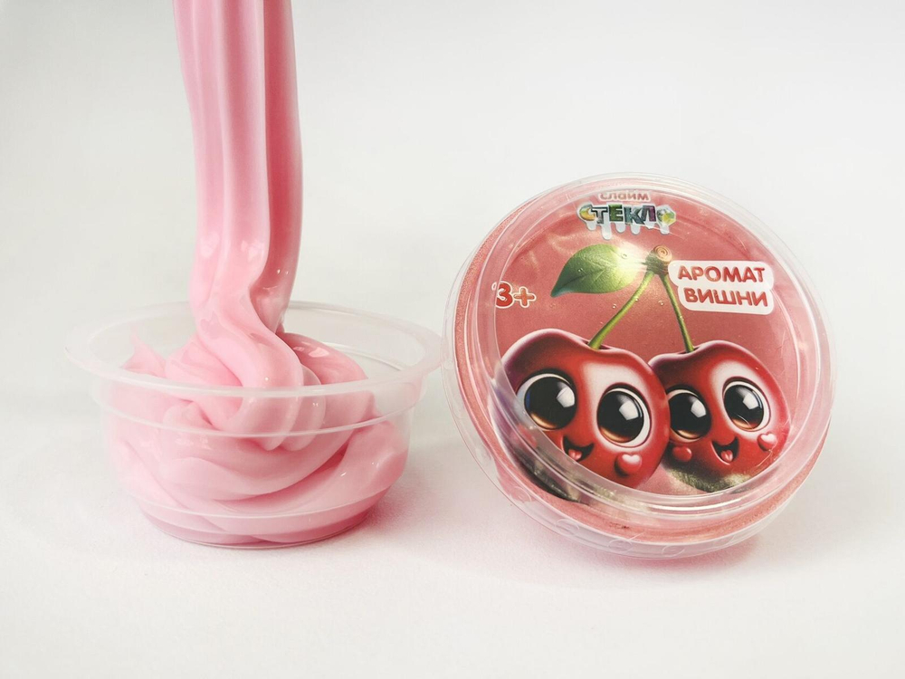 Слайм вишневый 70гр. (Стекло)