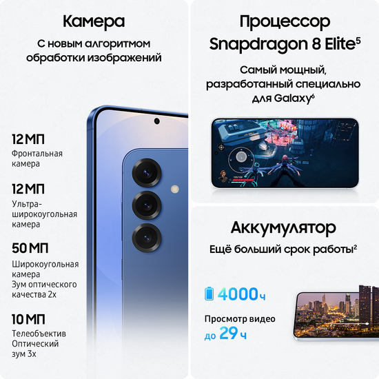 Смартфон Samsung Galaxy S25 256 Гб Синий