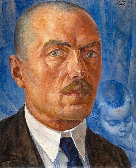 "Автопортрет 1927 г.", Петров-Водкин К. С. картина для интерьера (репродукция)