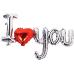 Шар фольгированный Надпись "I Love You" 99 см (Серебряный)