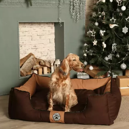 Лежанка для большой собаки разборная размер XL шоколадная Царь-лежанка Lapalandia