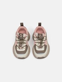 Кроссовки "Беж/Пудра" с двойной шнуровкой