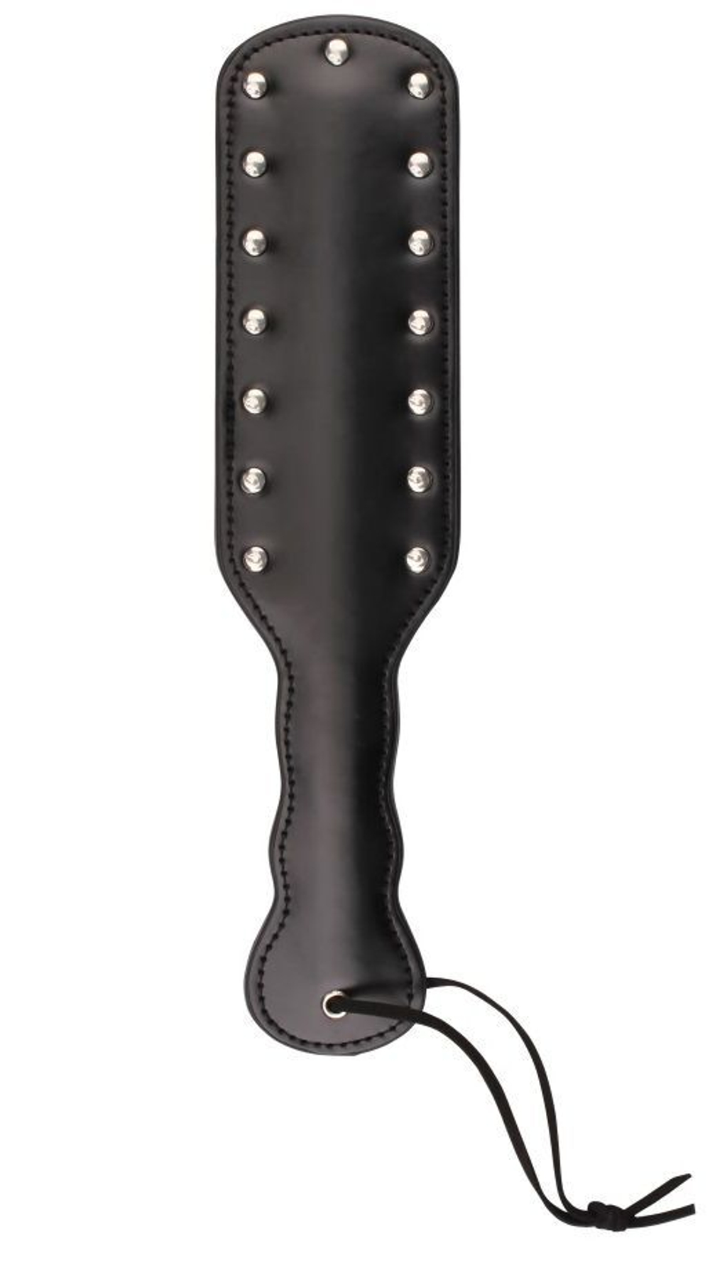 Черная шлепалка с клепками Yes,Master - 32 см. (Цвет: черный)