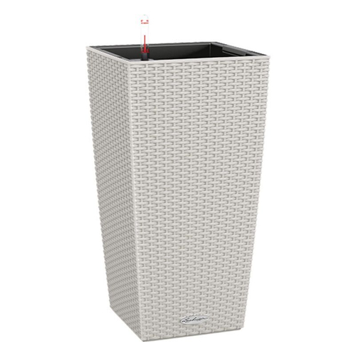 Кашпо Lechuza "Cubico Cottage Complete light grey" (пластик), 30x30xH56 см