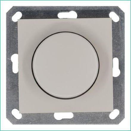 Светорегулятор поворотно-нажимной (диммер) LED 30-400Вт 1gang 2way механизм тауп Jasmart G4012T