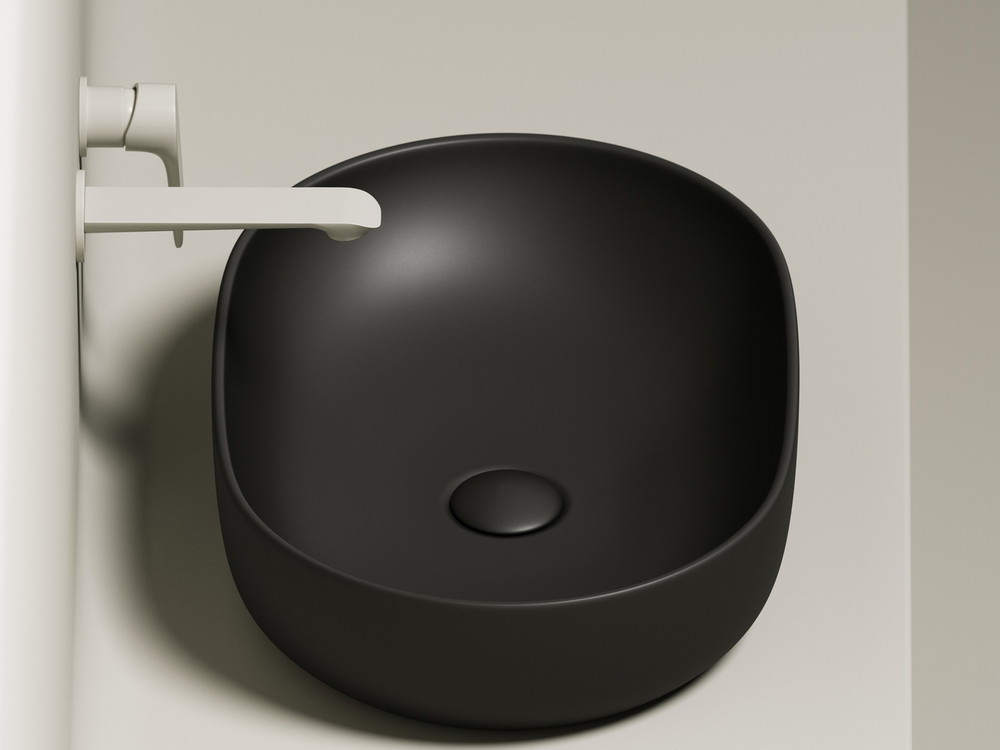 Умывальник чаша накладная овальная (цвет Черный Матовый) Element 600x415x135мм