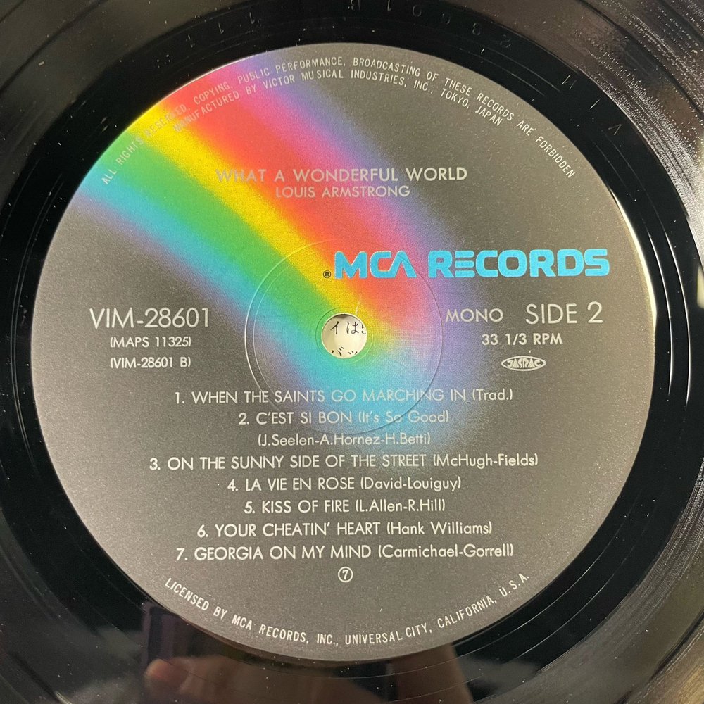 Винтажная виниловая пластинка LP Louis Armstrong Луи Армстронг, What A Wonderful World (Япония 1983) (Оби) Hello Dolly