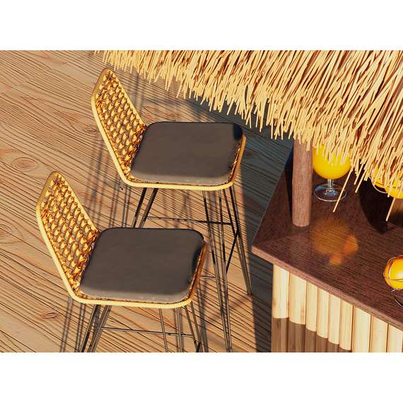 Барный стул Vetle Flat, светлый ротанг