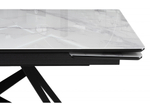 Стол стеклянный Woodville Блэкберн 140(200)х80 кристл белый мрамор, черный
