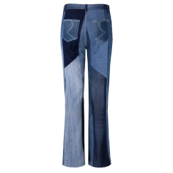 Прямые джинсы пэчворк, синие