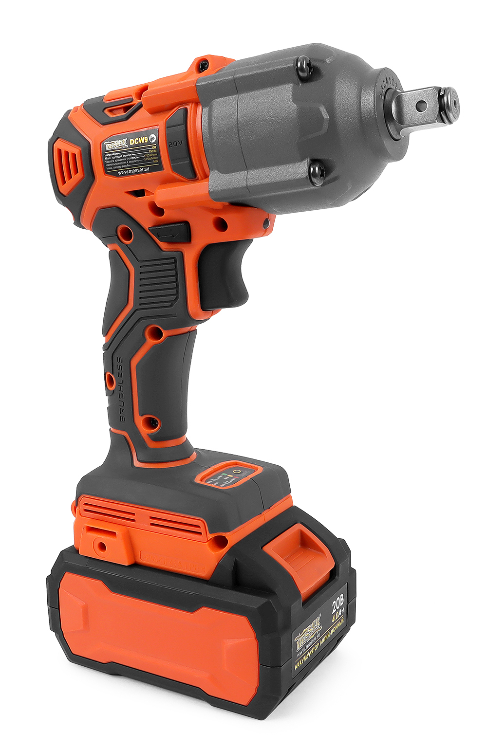Аккумуляторный ударный гайковерт MESSER DCW9 750Нм М20 4Ач
