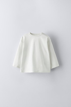 ZARA БАЗОВАЯ ФУТБОЛКА, ЦВЕТ ЛЬДА