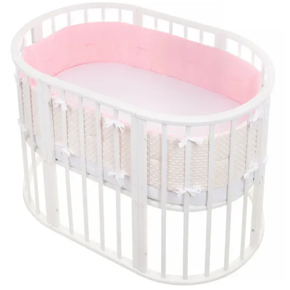 Бортики в кроватку Lemony kids Miracle 2 части по 180 см Розовый/молочный