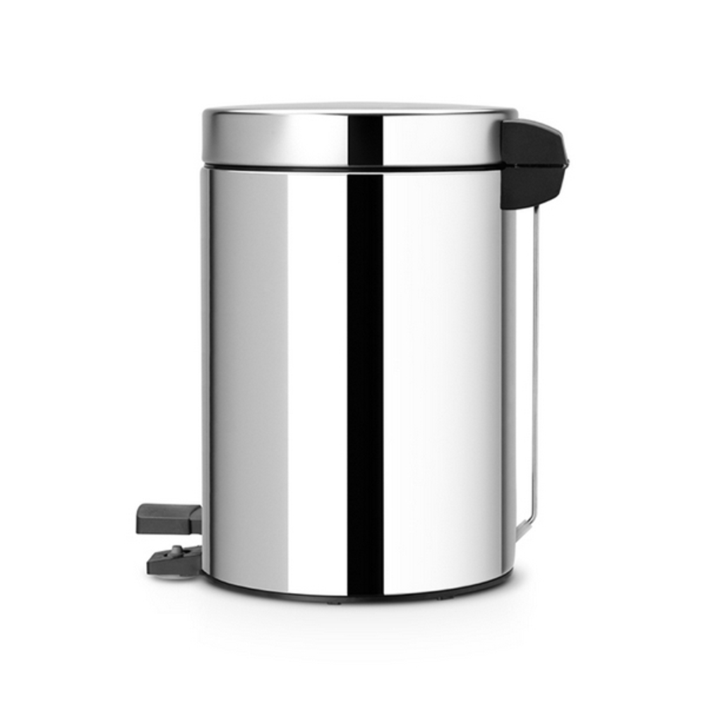 Ведро для мусора Brabantia полированная сталь 3л вид сбоку