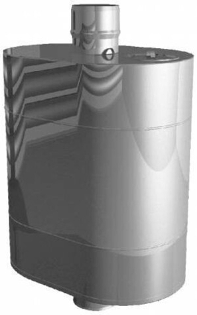 Бак для печи на трубе 50л. Ф115 овальный (нерж.)