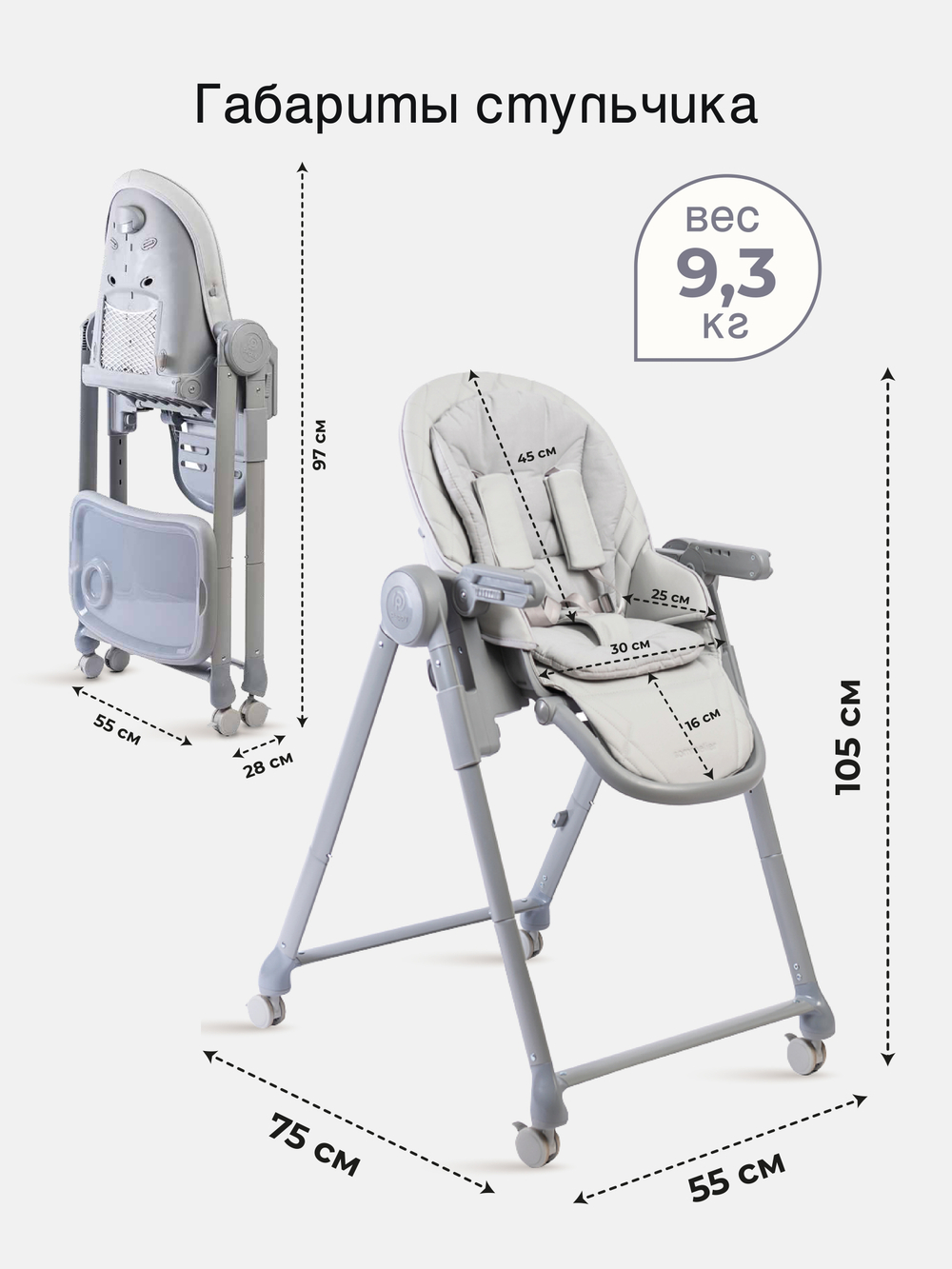 Peppy Стул для кормления Sommelier 2.0 Grey