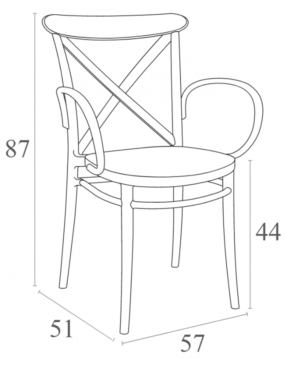 Кресло пластиковое Siesta Contract Cross XL, белый