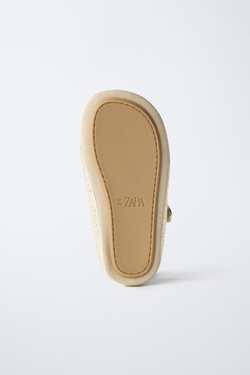 ZARA БАЛЕТКИ ИЗ МЕТАЛЛИЗИРОВАННОЙ КОЖИ, ЗОЛОТИСТЫЙ