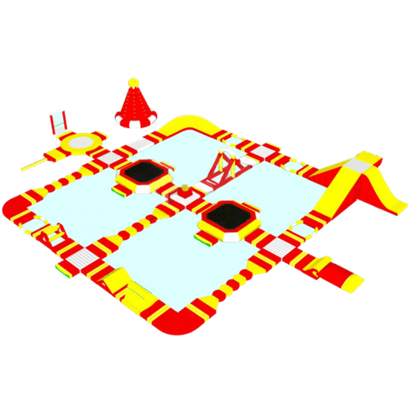 Коммерческий надувной аквапарк на воде «Коралловый берег» 36×26×5 м