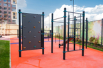 Воркаут-комплекс: скалодром, шведская стенка, кольца, 3 турника, брусья и наклонная скамья - Варнек