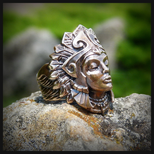 Кольцо "Акатава" авторское кольцо , бронза