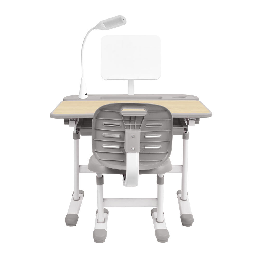 Комплект растущей детской мебели Fundesk Cura парта + стул + выдвижной ящик + подставка + лампа