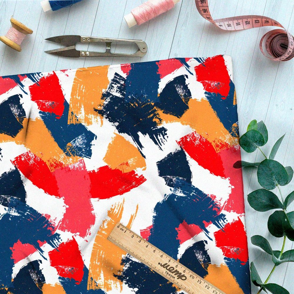 Ткань премиум шифон волшебные каскады разноцветия