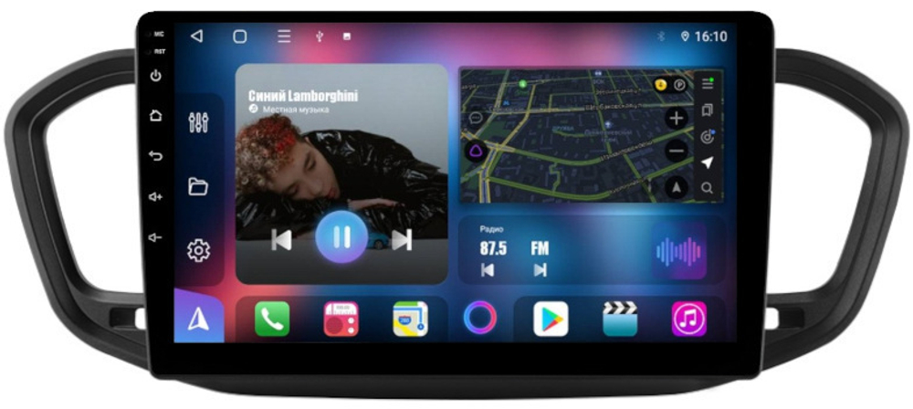 Магнитола для Lada Vesta NG 2023+ (штатный экран) - FarCar 7289B10M монитор 10" монитор 10" QLED на Android 13, 8 ядер (TS18), CarPlay, 4G SIM-слот