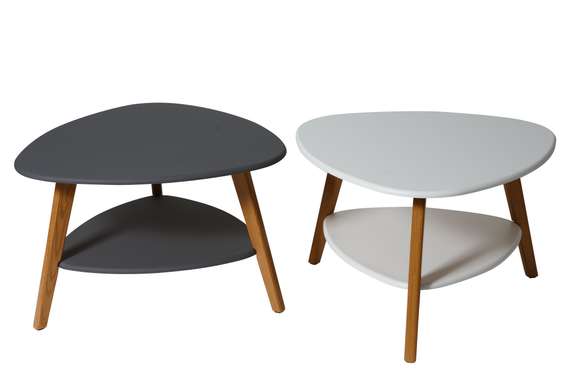 Стол журнальный Бруклин белый/дуб светлый