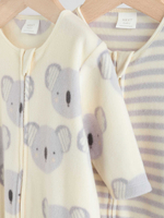 Комбинезон / Слип для малышей Next AW3-065, 2 шт., Серый, Светло-желтый