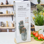 Набор ножей 6 предметов с ножницами на подставке, BZ-70JM