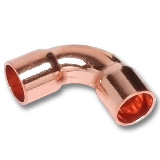 Отвод Sanha 15 мм 90° двухраструбный медный (5002AE медные фитинги под пайку) арт. 15002A15E