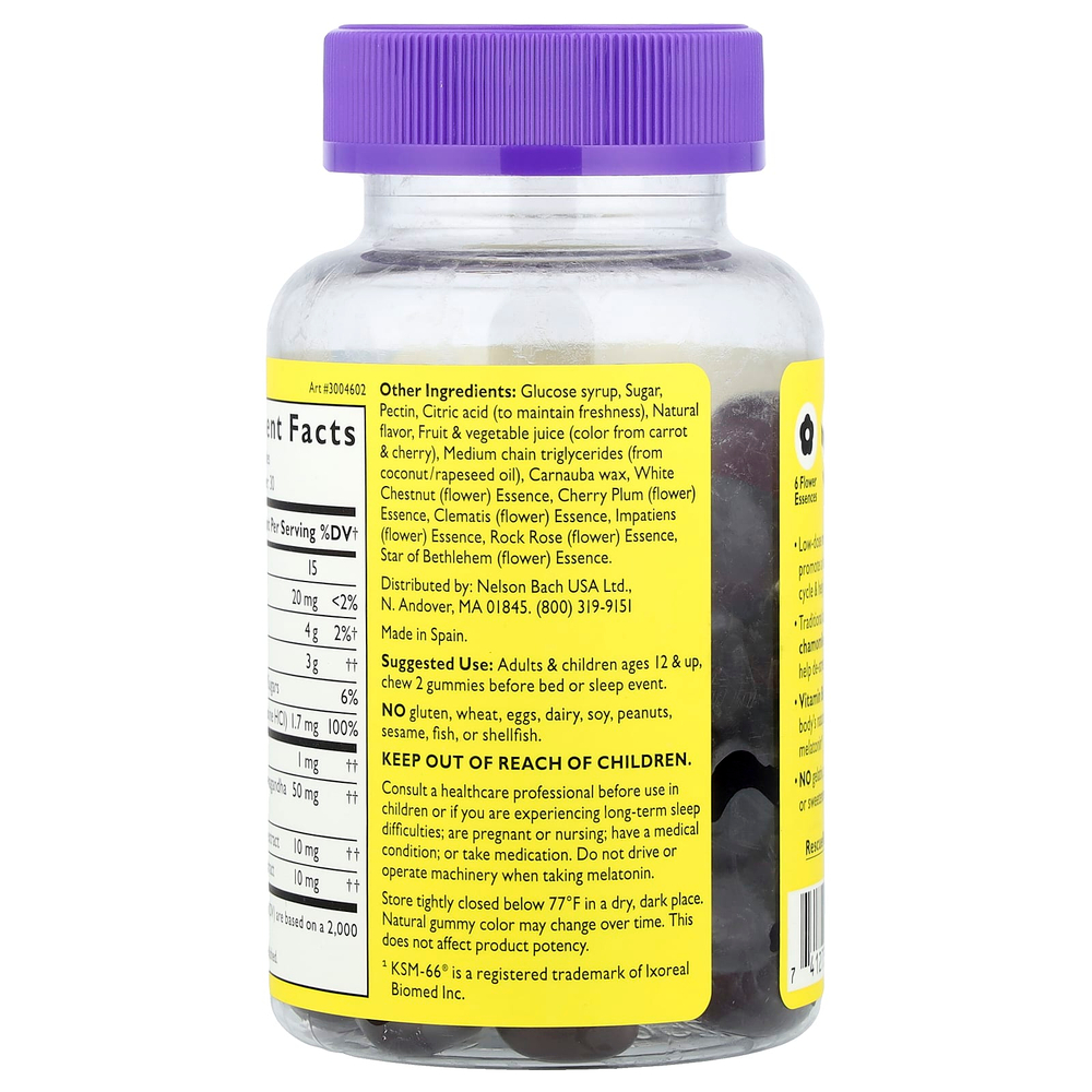 Bach, Rescue Plus®, жевательные таблетки для поддержки сна и стресса, со вкусом голубики, 60 веганских жевательных таблеток