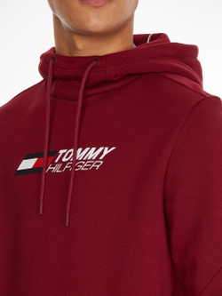 Мужская теннисная кофта Tommy Hilfiger Essentials Hoody - rouge